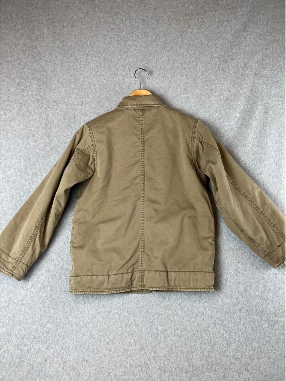 Children's Place utility Jacket Boys Size M Khakis Fur Buttoned Winter Warm - Picture 6 of 12
